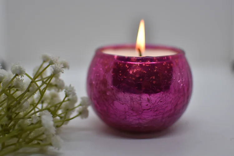 CRACKLED GLASS CANDLE