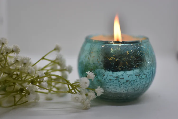 CRACKLED GLASS CANDLE